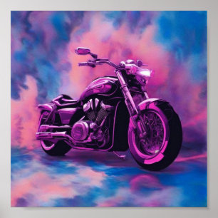 Poster Motorrad, Abstrakte Farben
