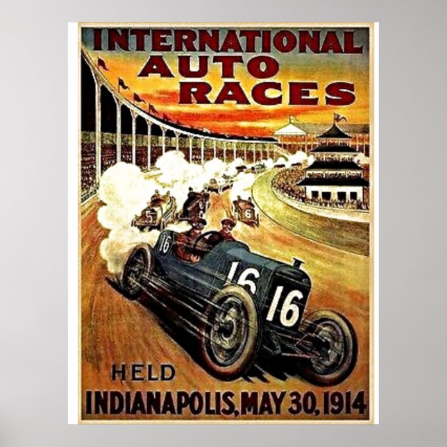 POSTER: MOTORSPORT INDIANAPOLIS 1914 POSTER (Vorne)