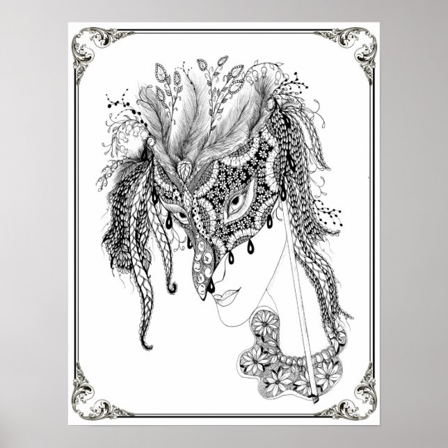 Poster "Mrs. Dees Maskenkunst" (Vorne)