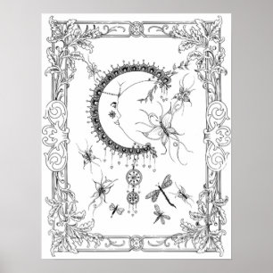 Poster "MrsDees Fly Me to the Moon Art" färben