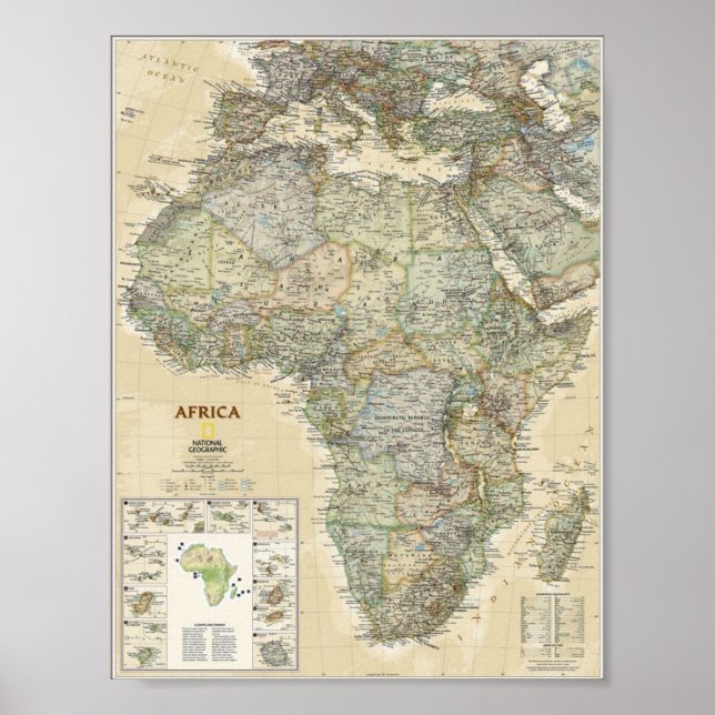 Poster - National Geographic Map Afrika (Vorne)