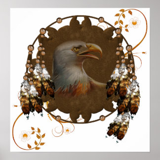 Poster Native American Eagle Design Poster