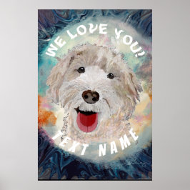 Poster Niedlich Labradoodle Dog & Text