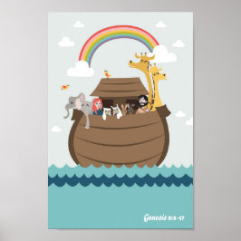 Poster Noahs Ark Animal Pairs Christliche Wall Art