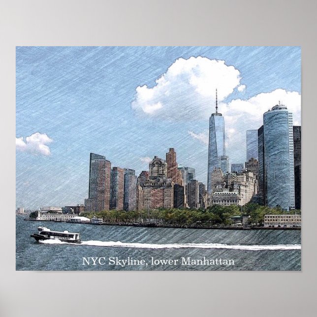 POSTER NYC SKYLINE Lower Manhattan (Vorne)