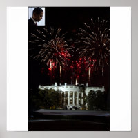 Poster OBAMA FIREWORKS IM WEISSEN HAUS