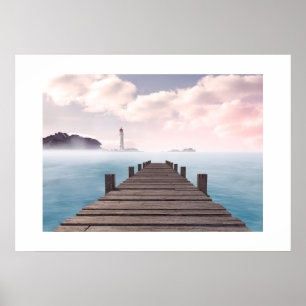 Poster Ocean Dock Scene
