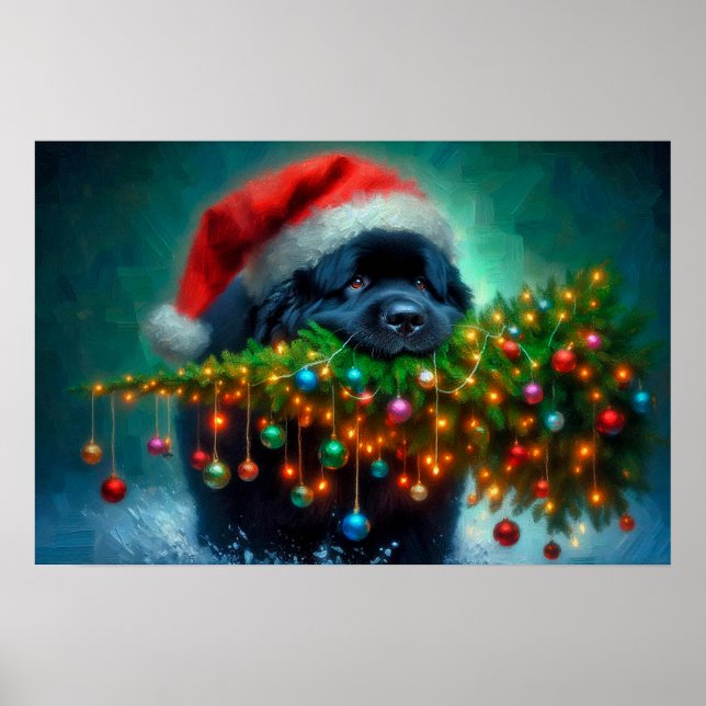 Poster of Newfie Carrying a Christmas Tree (Vorne)