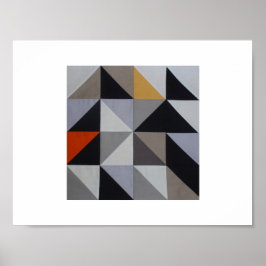 Poster - Orange Geometric Triangle Abstrakt