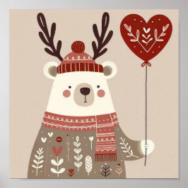 Poster “Ours tenant un ballon“