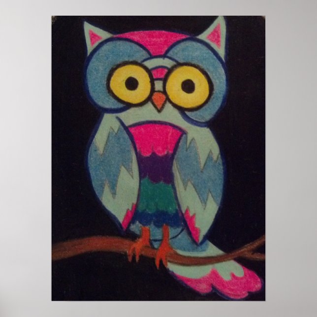 Poster Owl auf Verzweigung (Vorne)