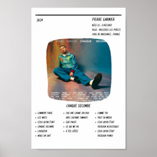 Poster Pierre Garnier - Jede Sekunde Album