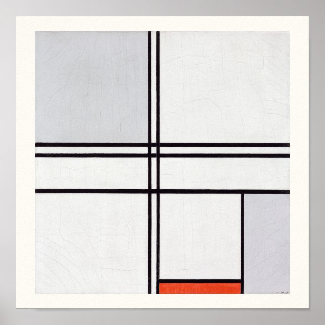 POSTER : PIET MONDRIAN : GRAU - RED 1935 (Vorne)