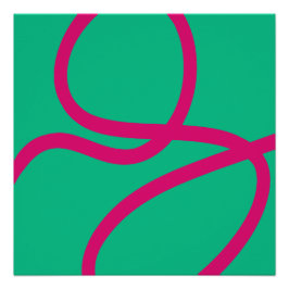 Poster – Pink Lines on Green