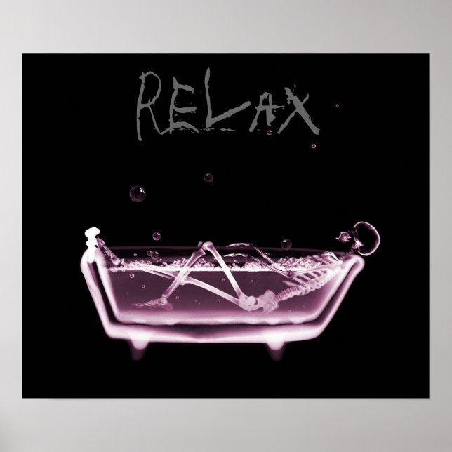 Poster- Pink Relax X-Ray Skeleton Bath Time Poster (Vorne)
