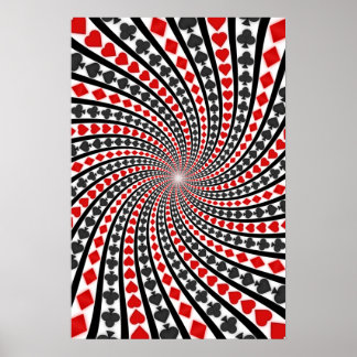 Poster: Poker Card Anzug Spirale: Schwarzer Jack Poster
