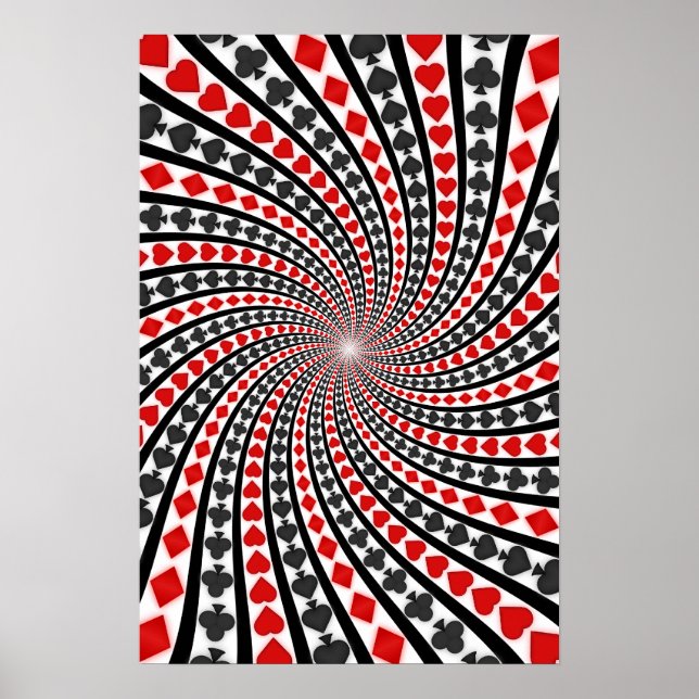 Poster: Poker Card Anzug Spirale: Schwarzer Jack Poster (Vorne)