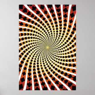 Poster: Poker Card Anzug Spirale: Schwarzer Jack Poster