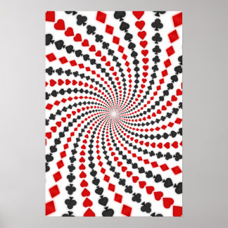 Poster: Poker Card Anzug Spirale: Schwarzer Jack Poster
