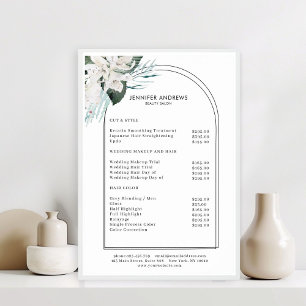 Poster Preisliste White Flowers Salon