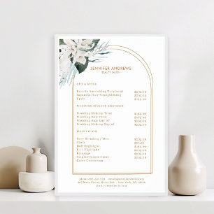 Poster Preisliste White Flowers Salon