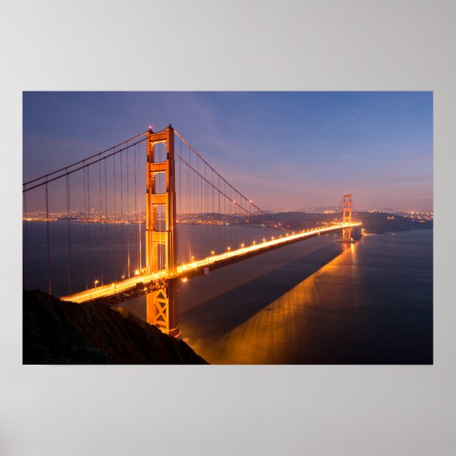 Poster/Print "Abend an der Golden Gate Bridge" Poster (Vorne)