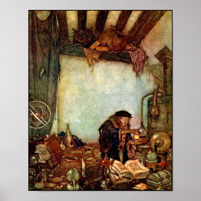 Poster/Print: Alchemist und sein Gold Edmund Dulac Poster (Vorne)