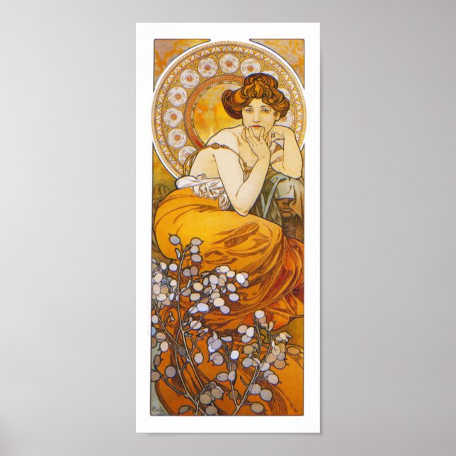 Poster/Print: Alphonse Mucha - Topaz Poster (Vorne)