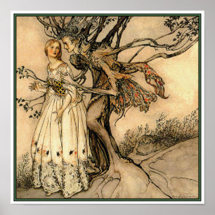 Poster/Print: Alte Frau im Wald von Rackham Poster