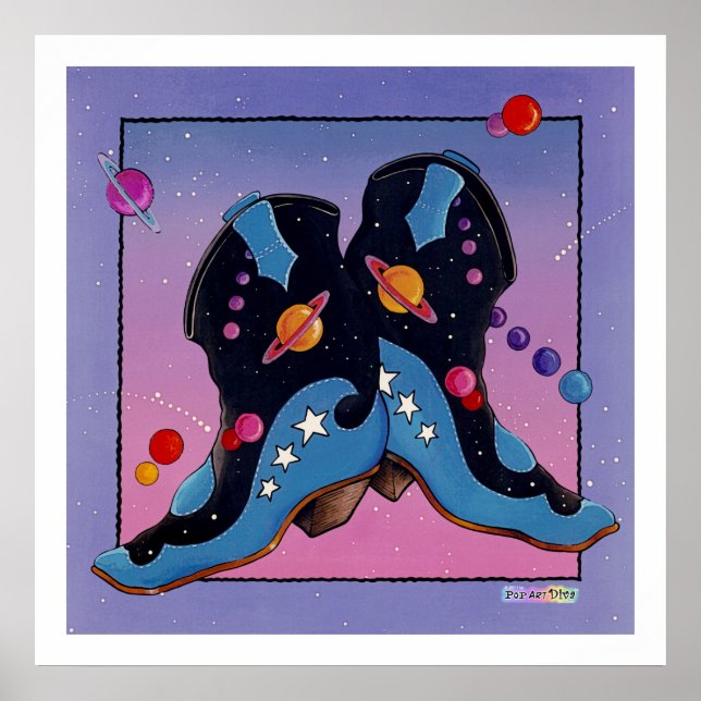 Poster, Print - Cowboy Boots Mitternacht Poster (Vorne)