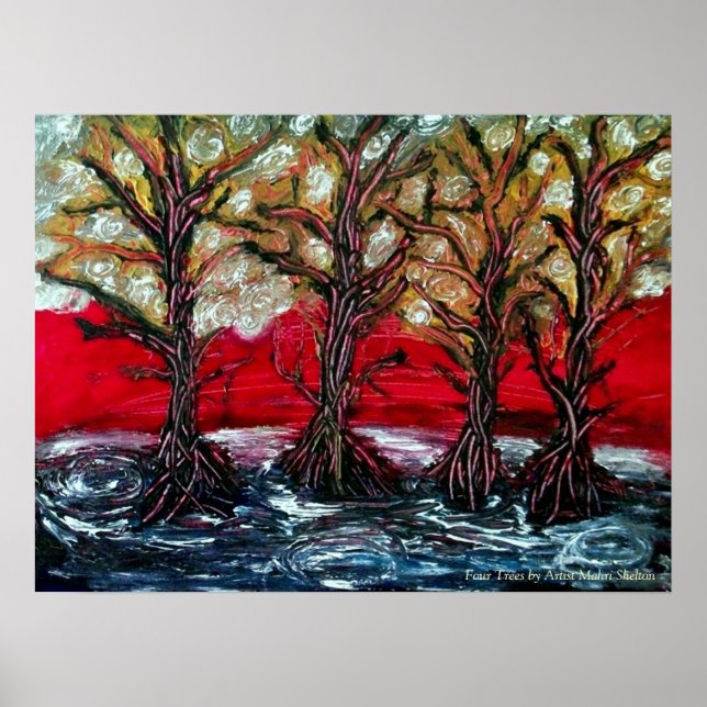 Poster Print "Four Trees" von Mahri Shelton (Vorne)