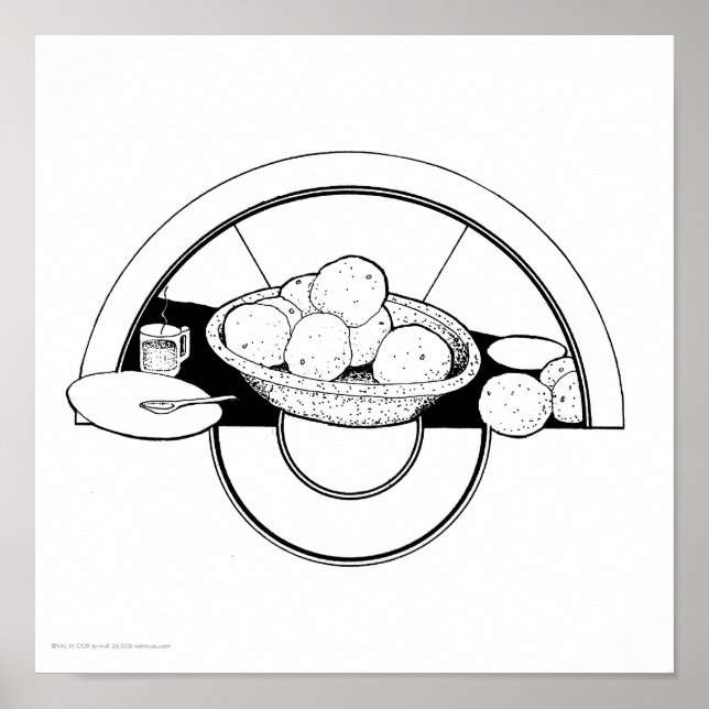 Poster/Print: "Geschirr/Grapefruit" Poster (Vorne)