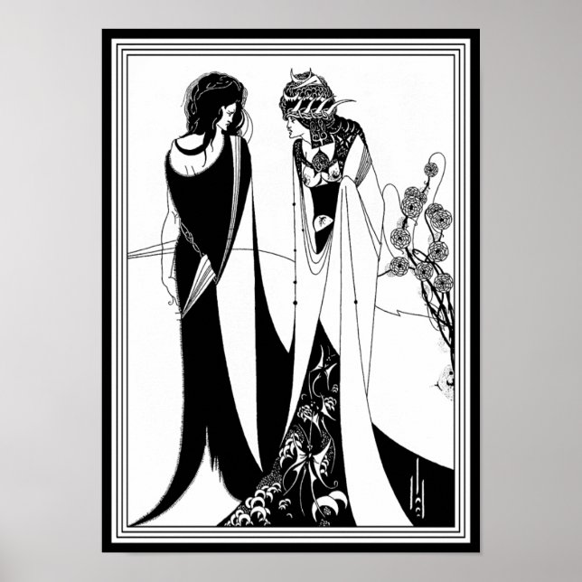 Poster Print: Illustration von Aubrey Beardsley (Vorne)