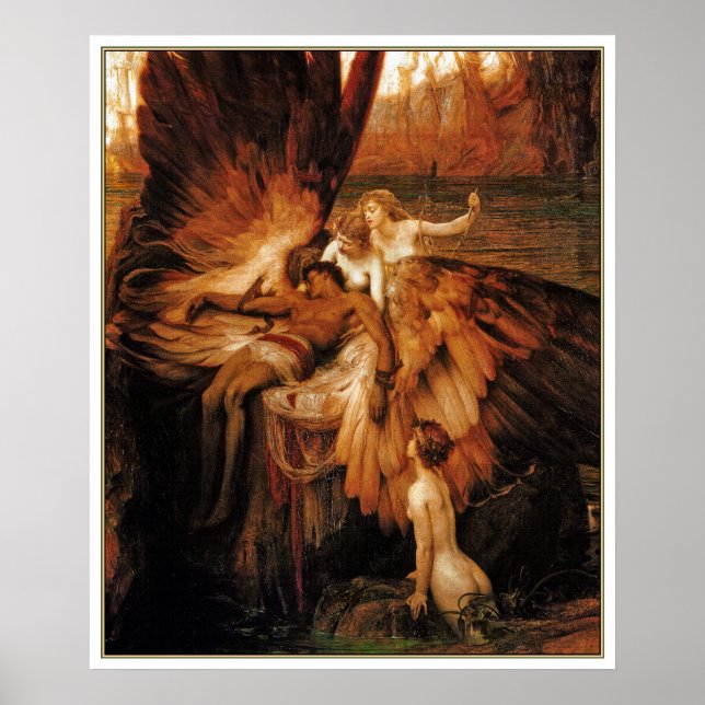 Poster Print: The Launch for Icarus von H. Draper (Vorne)