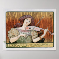 Poster Print: Violinunterricht von Paul Berthon