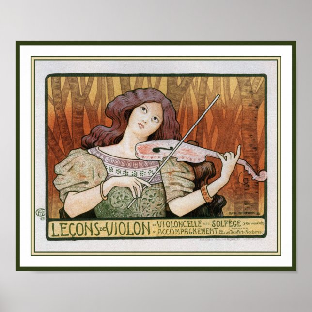 Poster Print: Violinunterricht von Paul Berthon (Vorne)