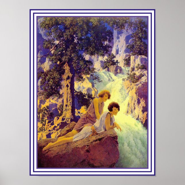 Poster/Print: Wasserfall - von Maxfield Parrish Poster (Vorne)
