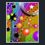 Poster, Prints - BIG BANG BLACK HOLES POP ART Poster<br><div class="desc">Eine kosmische BIG BANG Pop Art Illustration mit explodierenden Planeten,  Sternen und schwarzen Löchern. Ich benutzte diese Grafik auf meinem Pop Art Skulls zu Halloween! Füge ein beliebtes Foto ein und personalisiere es!</div>