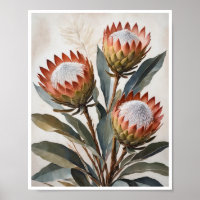 Poster Protea Blume Malerei Wand Art Room Decke