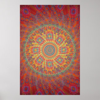 Poster: Psychedelic Spiral Fraktal Artwork Poster