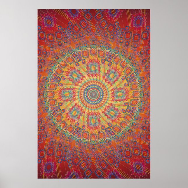Poster: Psychedelic Spiral Fraktal Artwork Poster (Vorne)