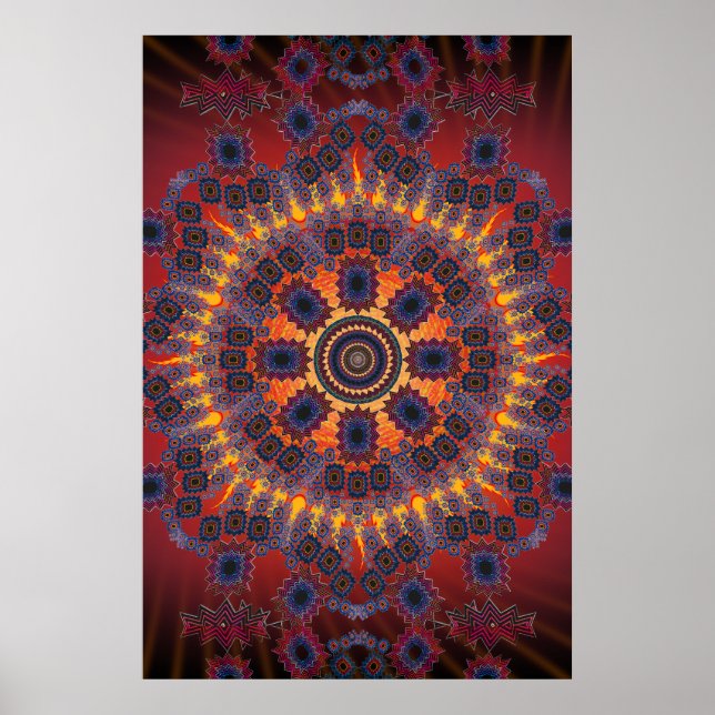 Poster: Psychedelisches Radialmuster Poster (Vorne)