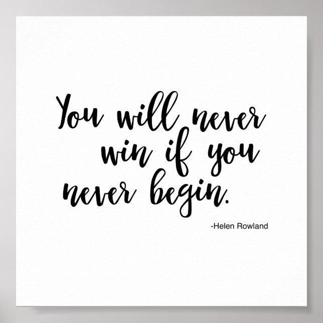 Poster Quoting Helen Rowland - Erfolg (Vorne)