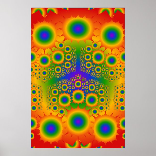 Poster: Rainbow Fraktal Explosions: Vector Art Poster (Vorne)