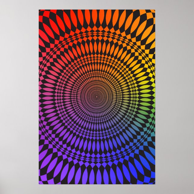 Poster: Rainbow Vertigo: Psychedelisch Abstrakt Poster (Vorne)