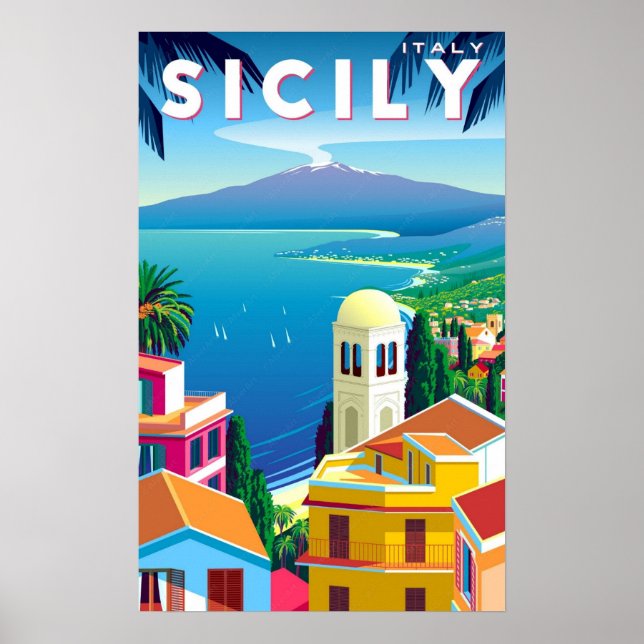 Poster - Reise nach Sizilien, Italien (Vorne)