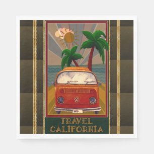 Poster: Reisen California Paper Napkin Serviette