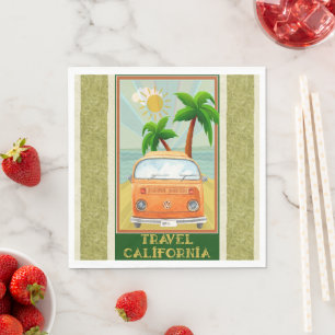 Poster: Reisen California Paper Napkin Serviette