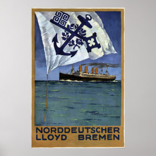 Poster Reisen mit Norddeutscher Lloyd Bremen