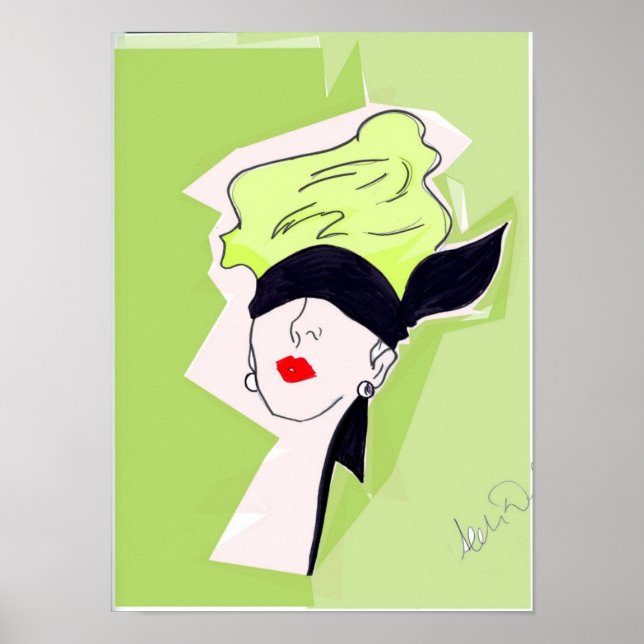 Poster Rene Gruau Inspirierte Illustration (Vorne)